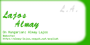 lajos almay business card